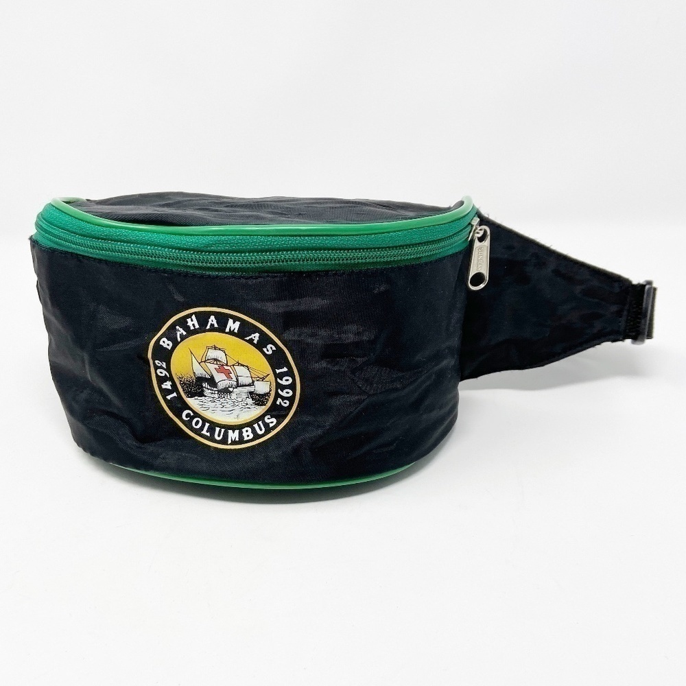 VINTAGE | Black Graphic Crossbody Pack Green